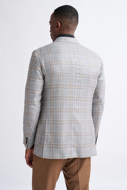 Light Grey Wool & Silk Kenton Jacket Amalfi Trend - View Eight