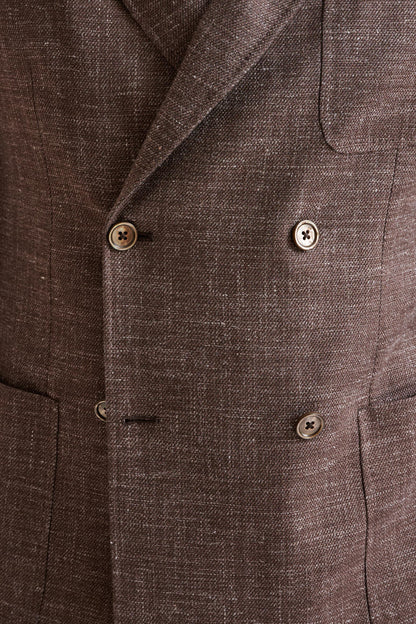 Brown Wool & Silk Kenton Jacket Amalfi Trend - View Four