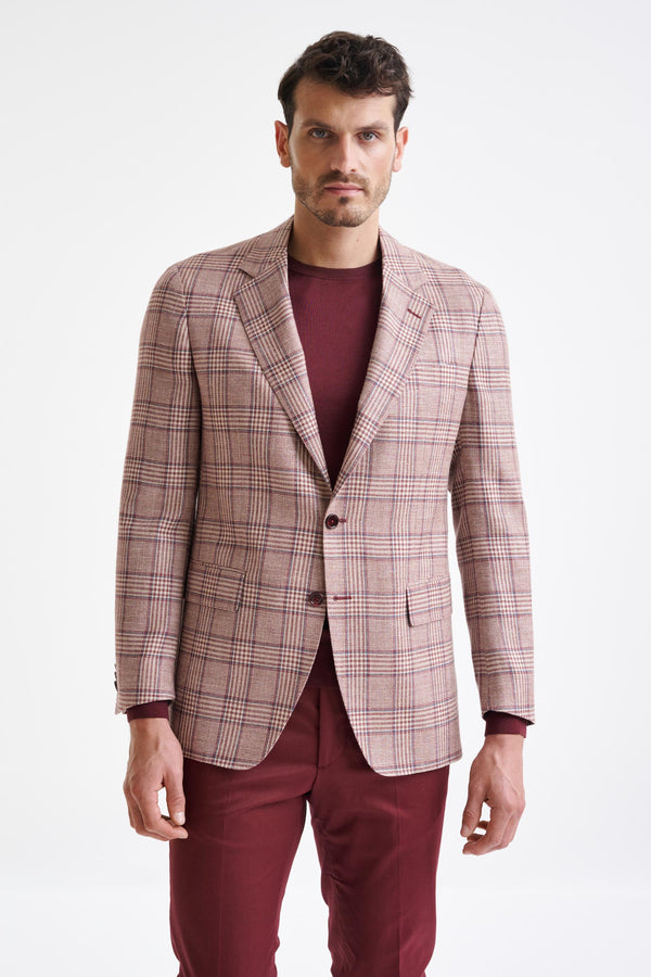 Chaqueta Kensington De Lana Y Seda Azul Frambuesa Amalfi Trend