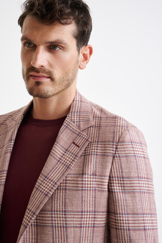 Raspberry Wool & Silk Kensington Jacket Amalfi Trend - View Three