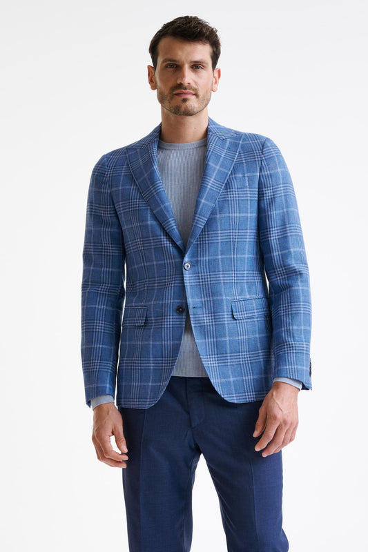 Blue Linen & Wool Soho Jacket Amalfi Trend - View One