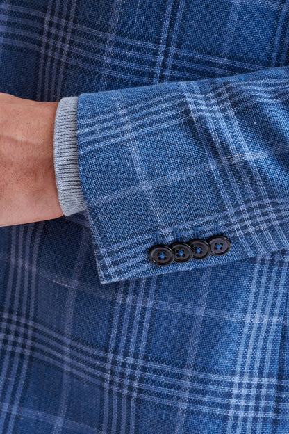 Blue Linen & Wool Soho Jacket Amalfi Trend - View Five