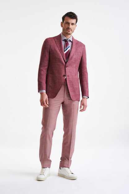 Raspberry Wool & Silk Kenton Jacket Amalfi Trend - View Two
