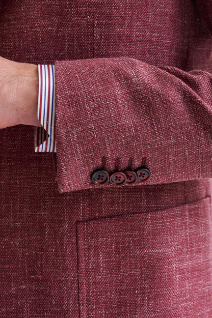 Raspberry Wool & Silk Kenton Jacket Amalfi Trend - View Four