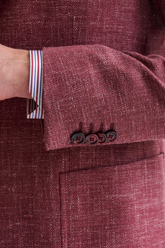 Raspberry Wool & Silk Kenton Jacket Amalfi Trend - View Four