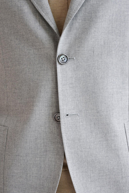 Light Grey Wool & Cotton Kenton Jacket Lifestyle - View Four