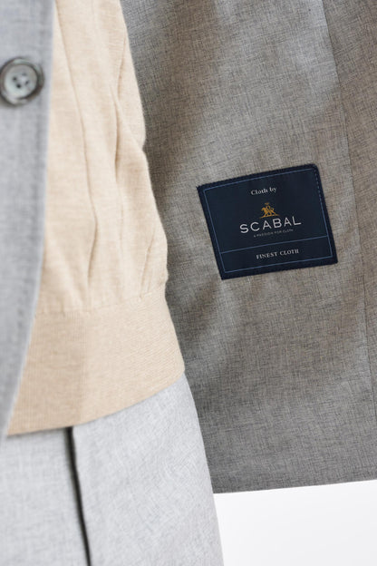 Light Grey Wool & Cotton Kenton Jacket Lifestyle - View Six