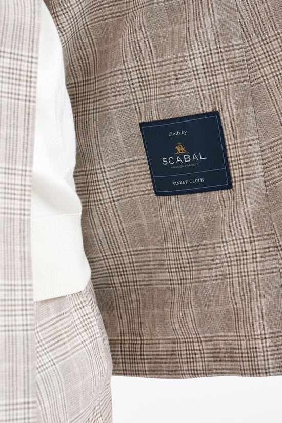 Brown Cream Check Wool Kenton Jacket Lifestyle - View Seven