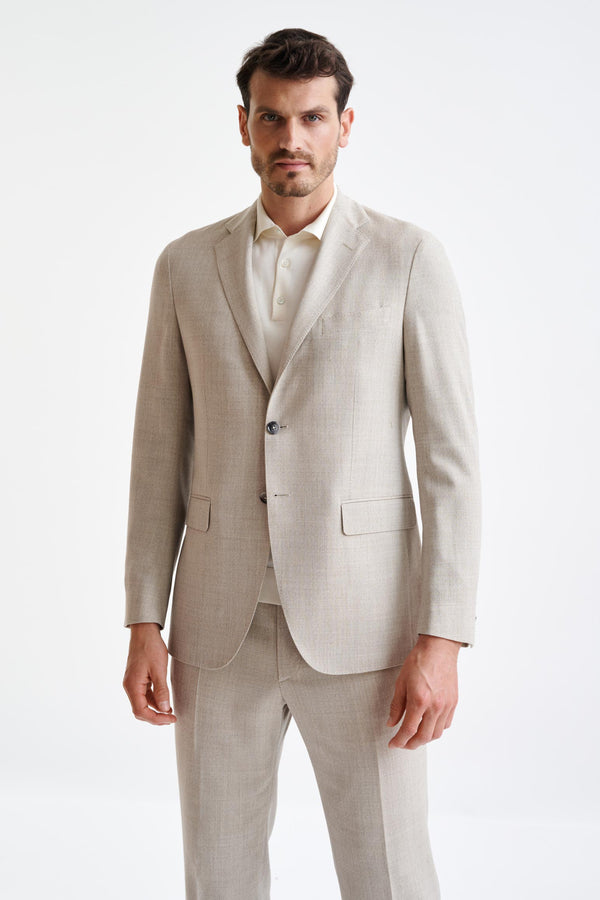 Beige Kenton-jas Van 100% Wol Lifestyle
