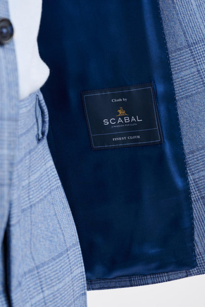 Mid Blue 100% Wool Kenton Jacket Lifestyle - View Six