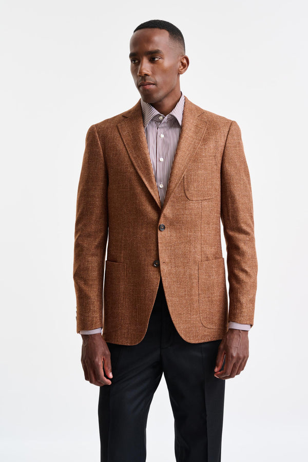 Chaqueta Soho De Lana Y Seda Marrón Trend
