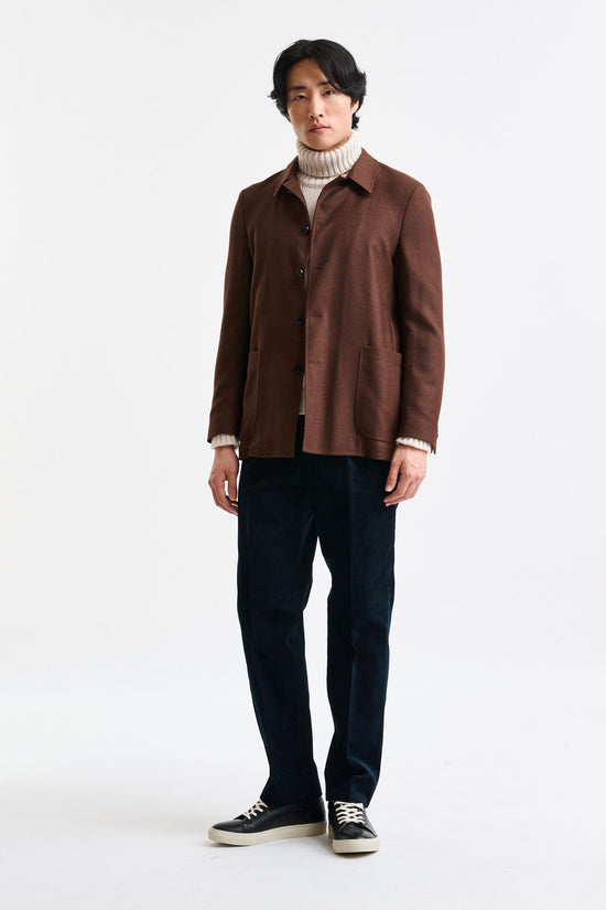 Brown Wool Chelsea Shirt Jacket Harmony - Image 2