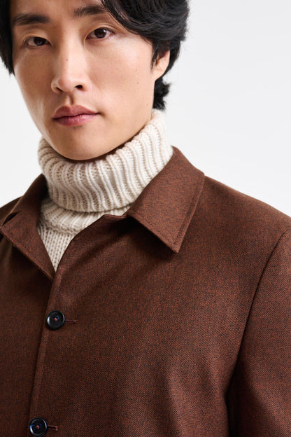 Brown Wool Chelsea Shirt Jacket Harmony - Image 4