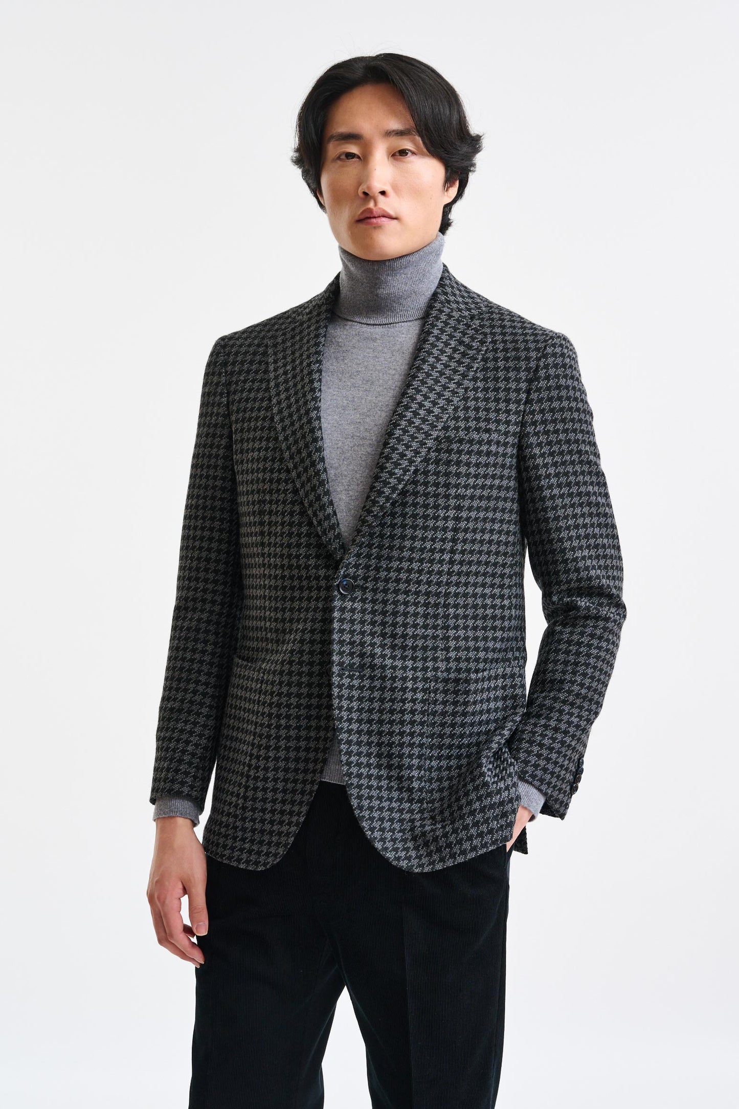 Black Check Wool Soho Jacket Trend - Image 1
