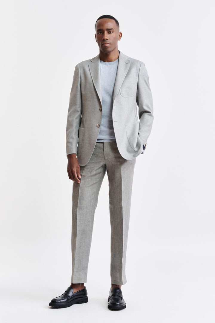 Light Grey 100% Wool Kenton Jacket Autumn Leaves Image 2