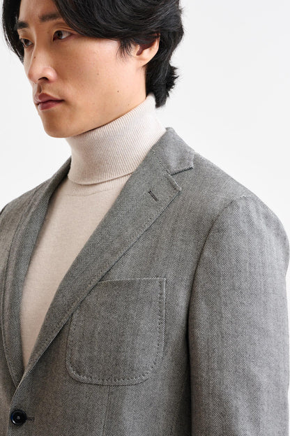 Grey Wool Kenton Jacket Autumn Leaves - Image 3