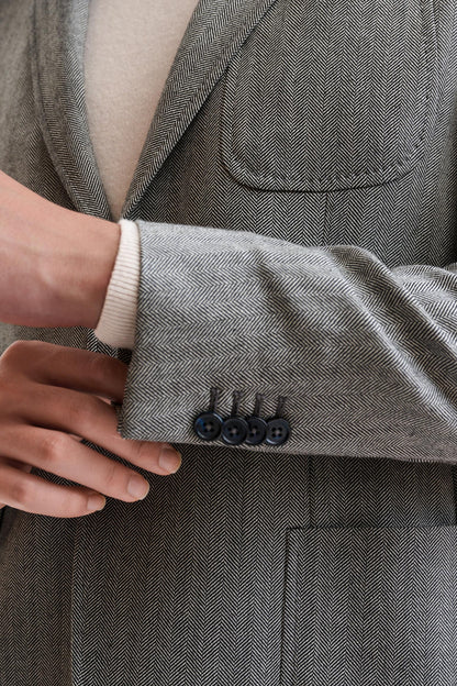 Grey Wool Kenton Jacket Autumn Leaves - Image 4