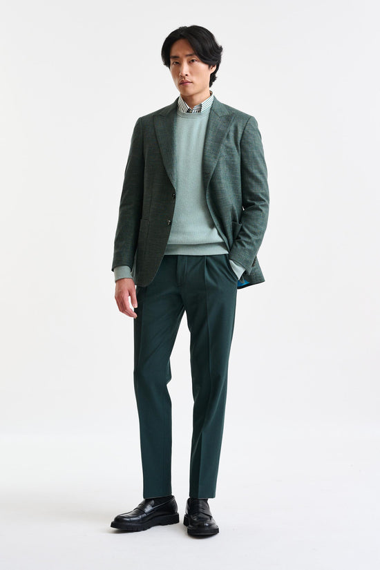 Medium Green Wool & Linen Super 100's Soho Jacket Trend - Image 2