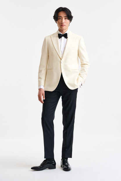Light Beige Wool Kenton Tuxedo Flannel & Saxony - Image 2