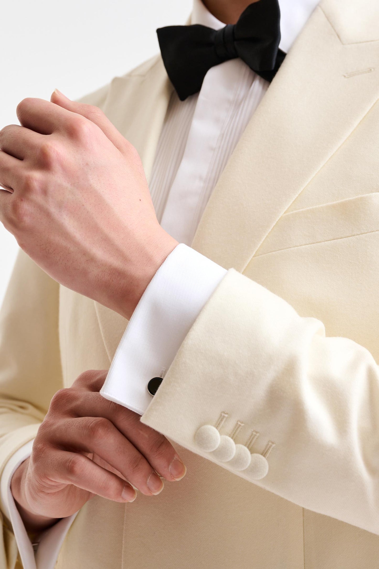 Light Beige Wool Kenton Tuxedo Flannel & Saxony - Image 4