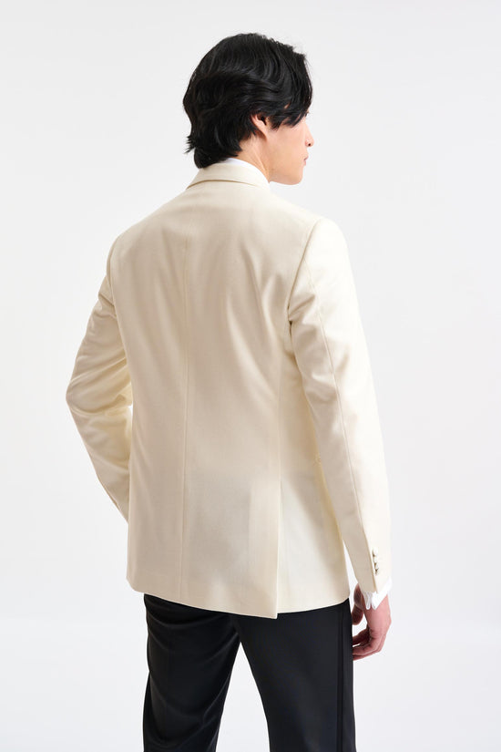 Light Beige Wool Kenton Tuxedo Flannel & Saxony - Image 8