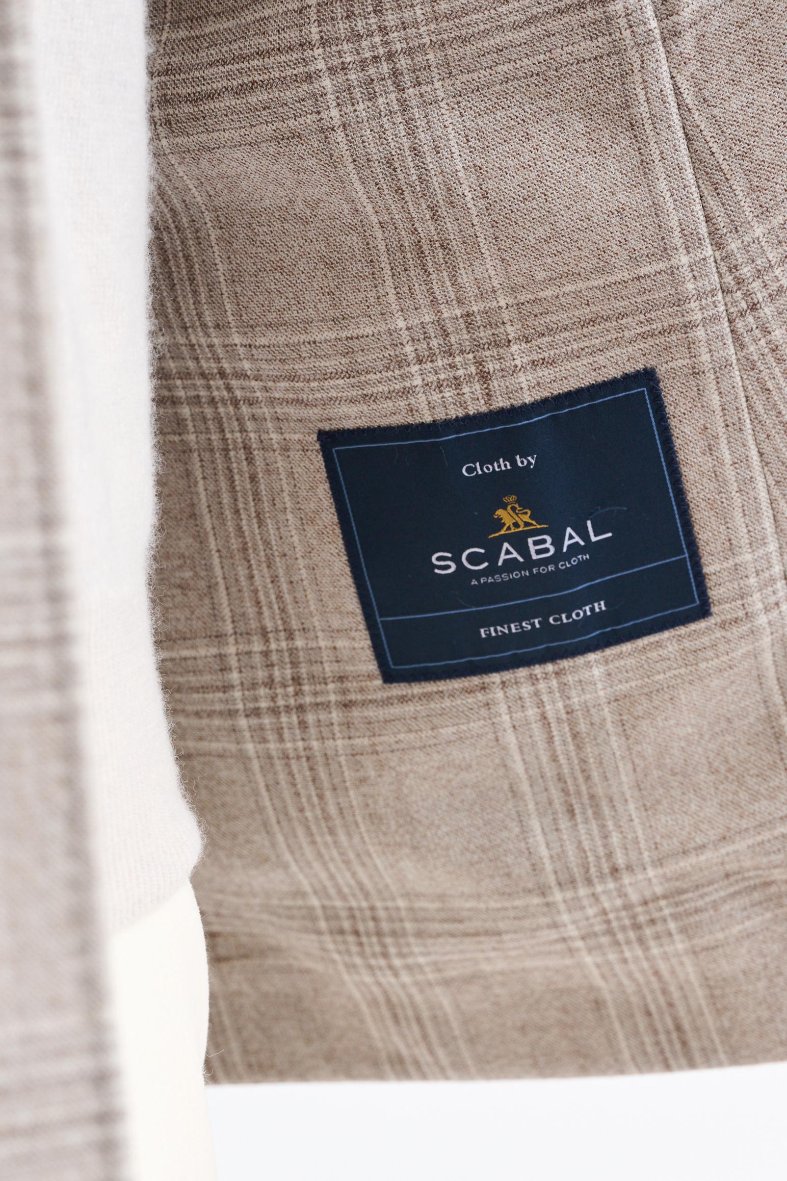 Light Beige Wool Kenton Tuxedo Flannel & Saxony - Image 6