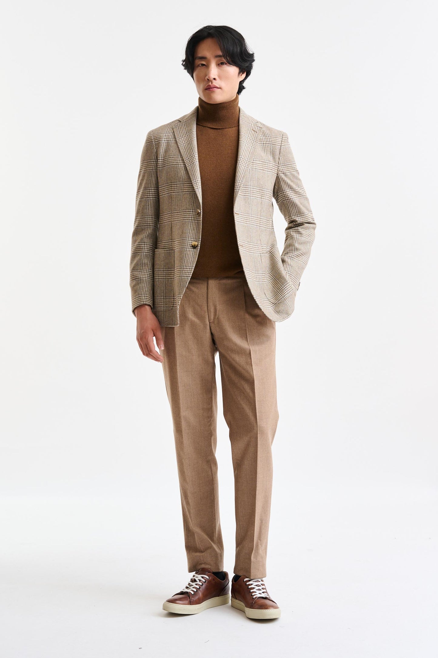 Medium Beige Wool & Cashmere Soho Jacket Autumn Leaves - Image 2