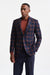 Dark Blue Check Wool & Cashmere Soho Jacket Autumn Leaves - Image 1