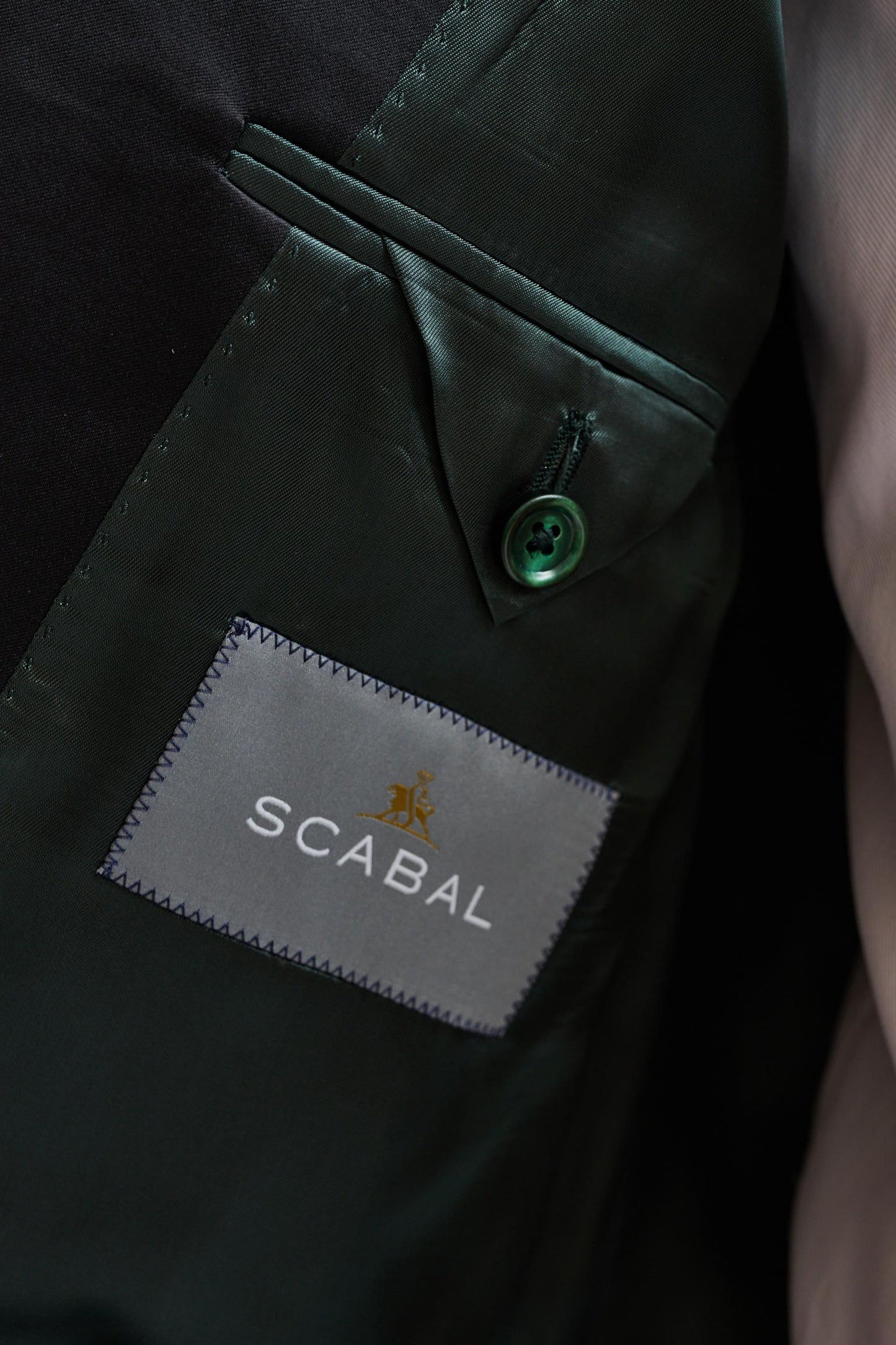 Dark Green Wool & Cashmere Soho Jacket Autumn Leaves - Image 6