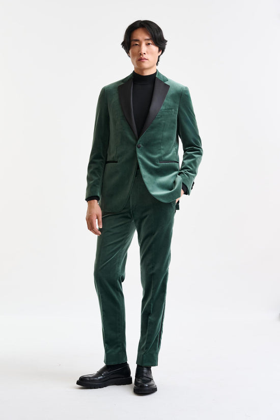 Medium Green Cotton Soho Jacket Fine Velvet - Image 3