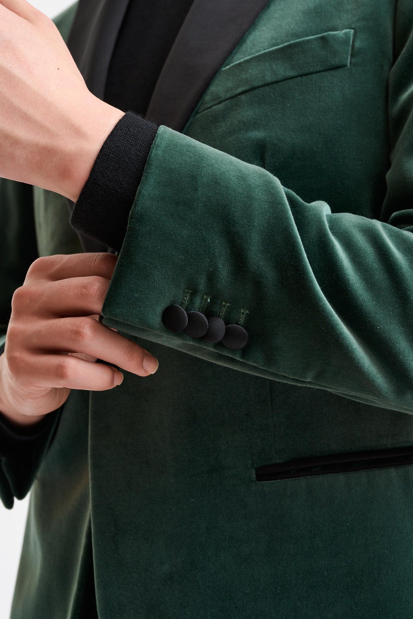 Medium Green Cotton Soho Jacket Fine Velvet - Image 5