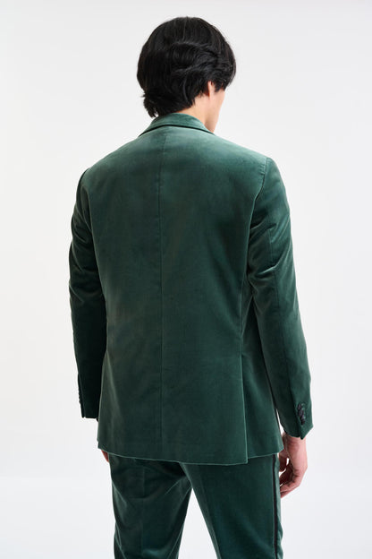 Medium Green Cotton Soho Jacket Fine Velvet - Image 8
