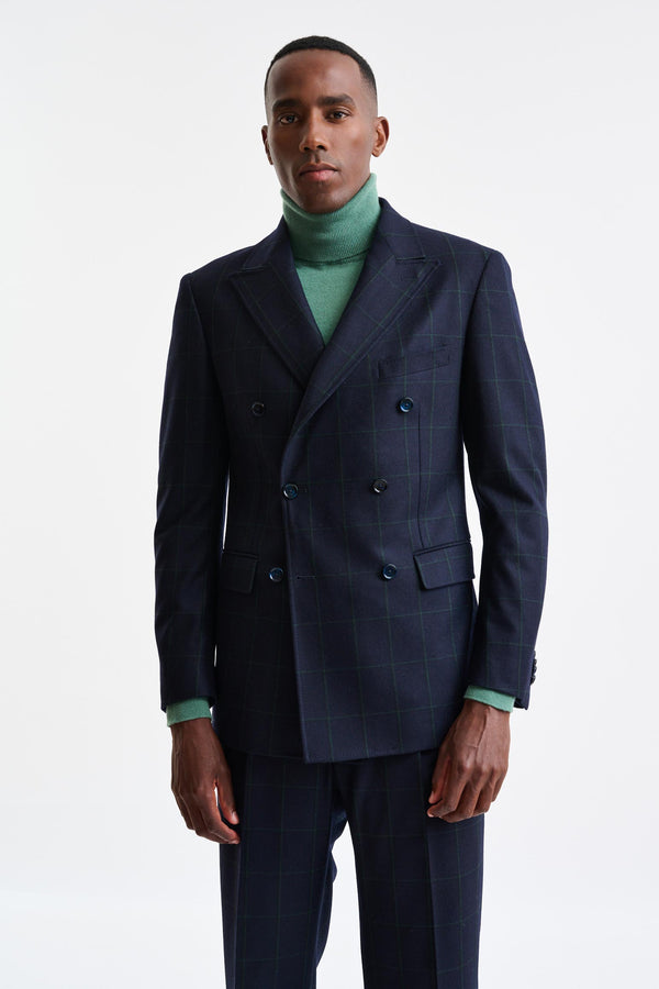 Dunkelblaue Soho-Jacke aus 100% Wolle Freestyle