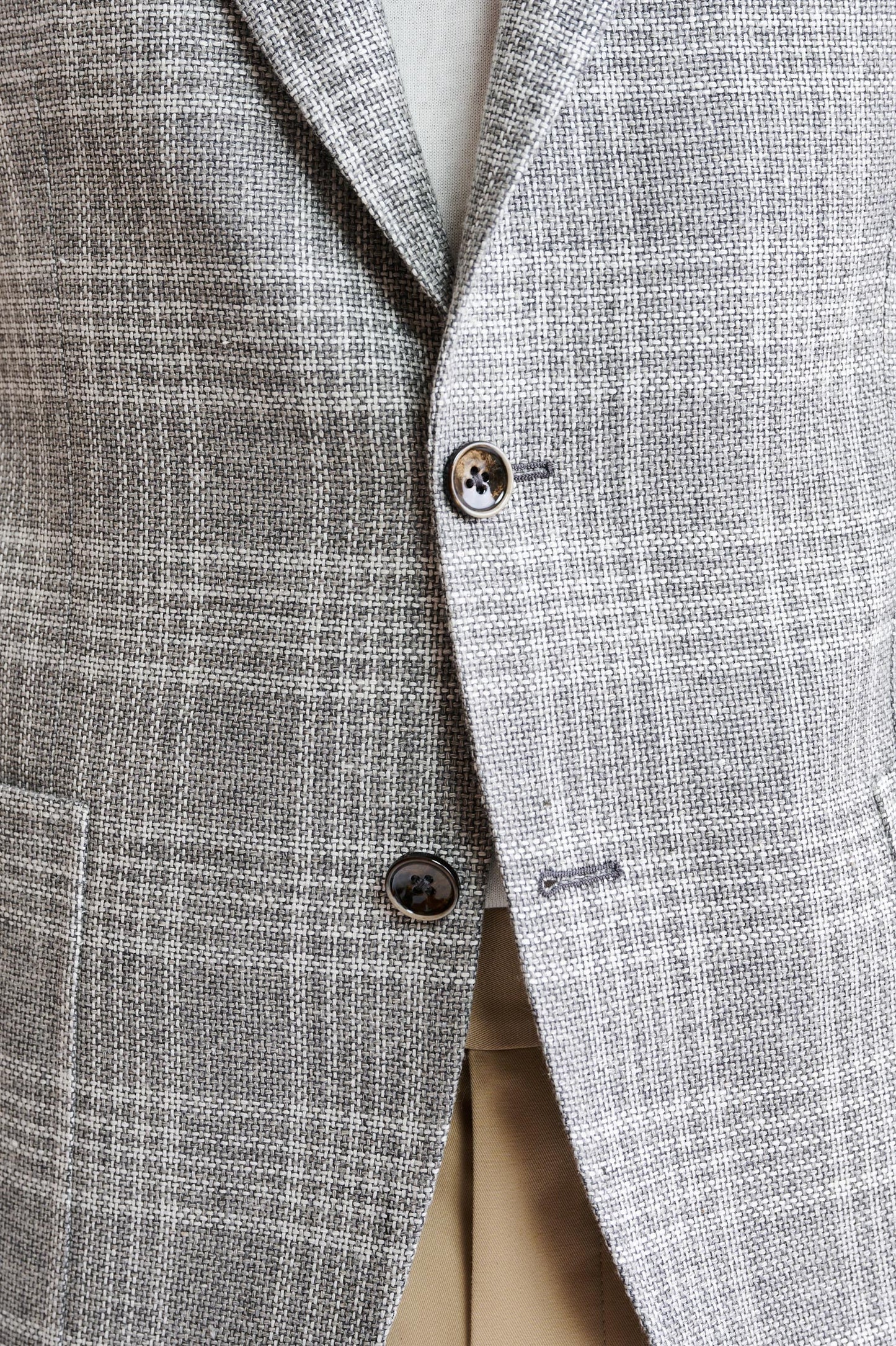 Mittelgraue Soho-Jacke aus Wolle und Leinen Riviera Trend