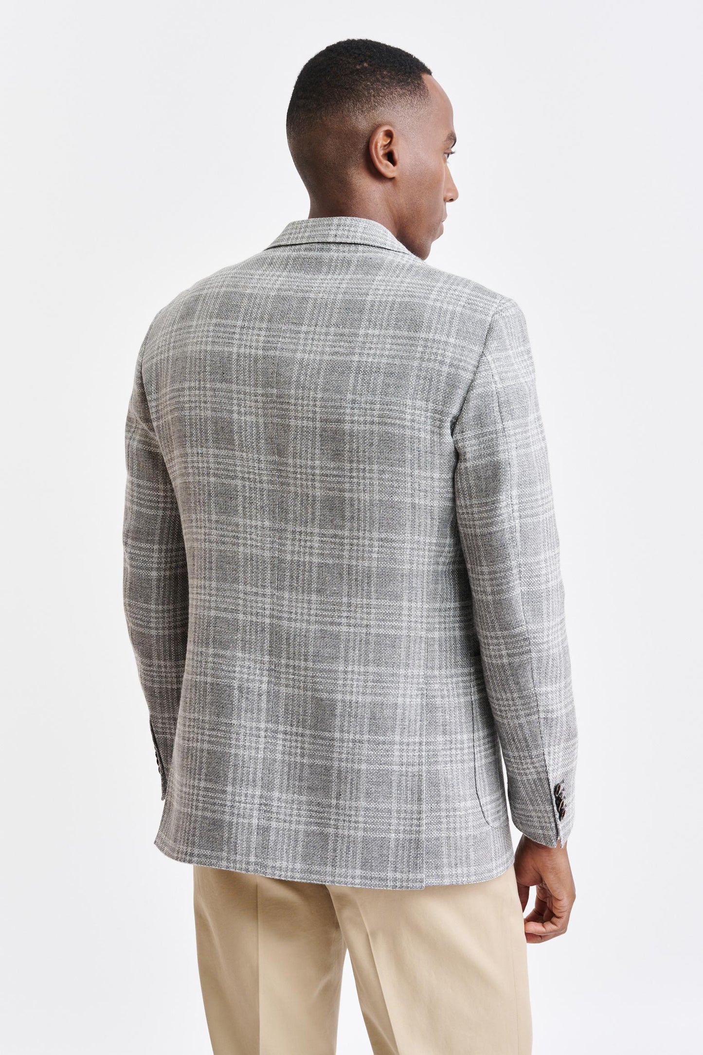 Mittelgraue Soho-Jacke aus Wolle und Leinen Riviera Trend