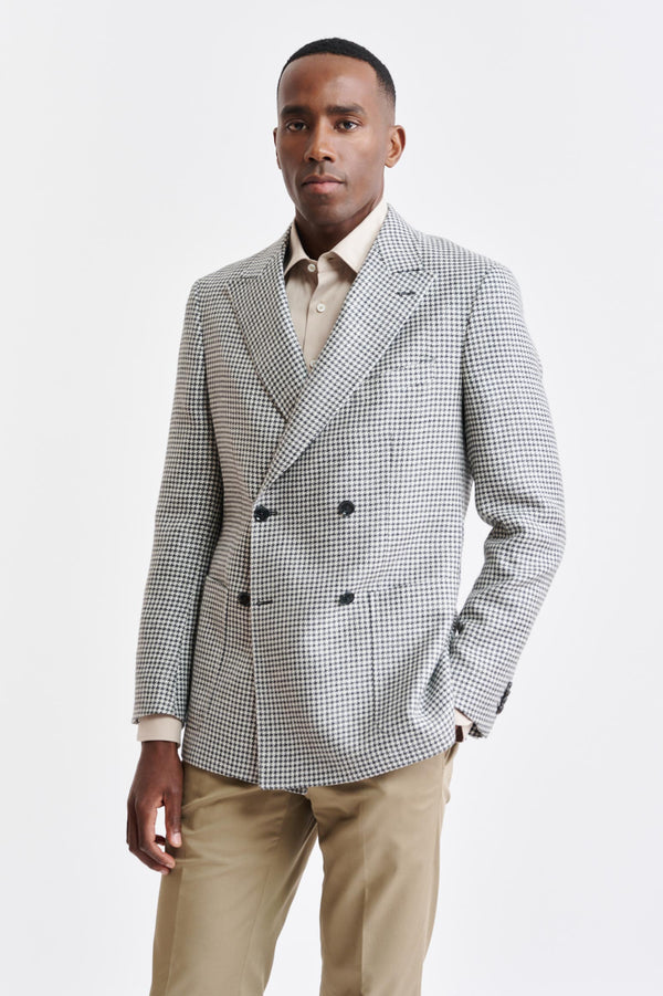 Veste Soho En Laine Et Lin Noir Et Blanc Riviera Trend