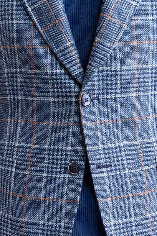 Medium Blue Wool & Linen Soho Jacket Riviera Trend Image 4