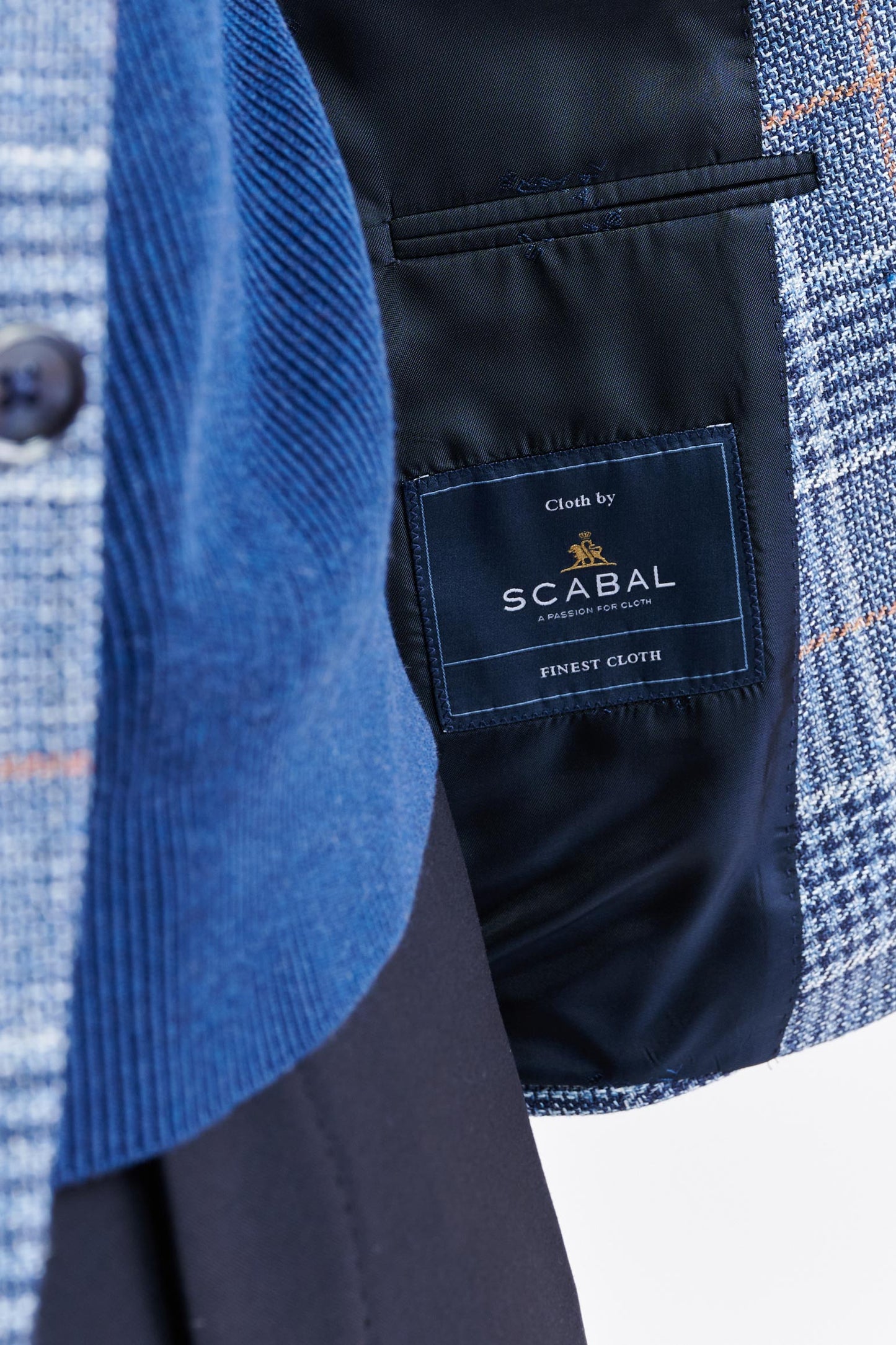 Mittelblaue Soho-Jacke aus Wolle und Leinen Riviera Trend