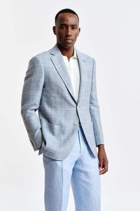 Light Blue Wool & Linen Soho Jacket Riviera Trend Image 1