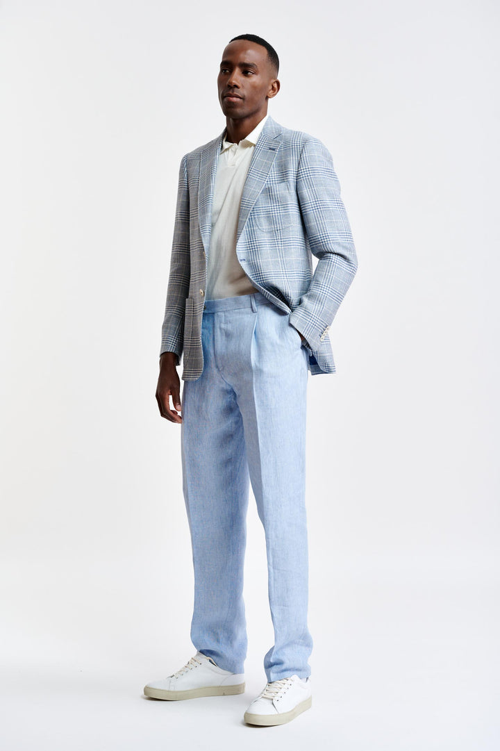 Light Blue Wool & Linen Soho Jacket Riviera Trend Image 2