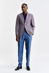 Medium Purple Wool & Cotton Kenton Jacket Riviera Trend