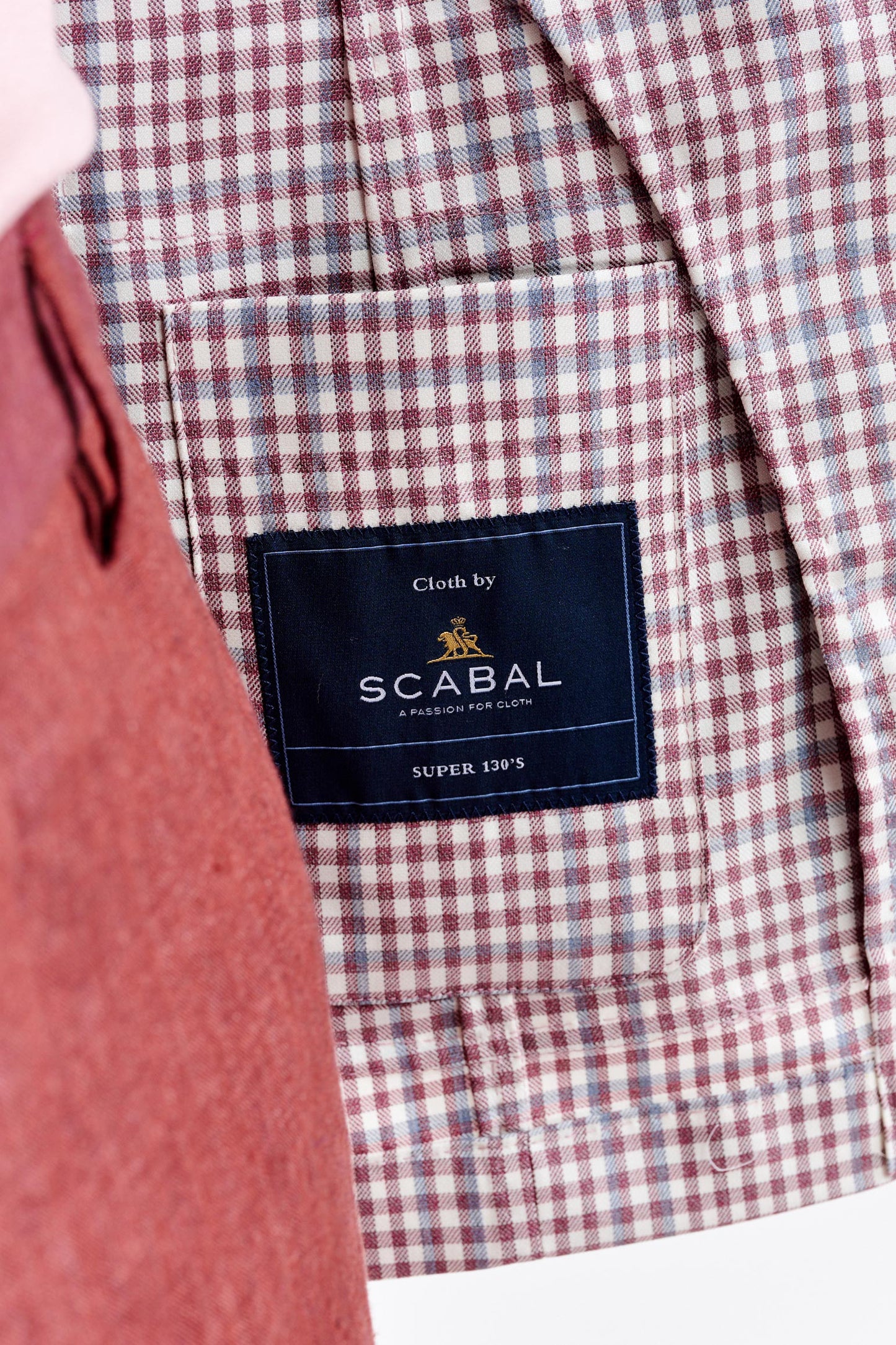 Red 100% Wool Super 130's Kenton Light Jacket Riviera Trend