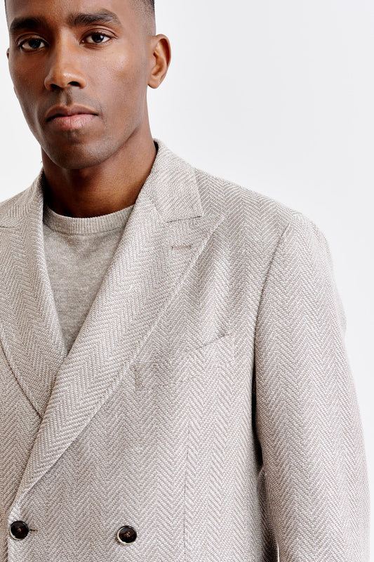 Light Beige Wool & Linen Kenton Jacket Jazz Image 3