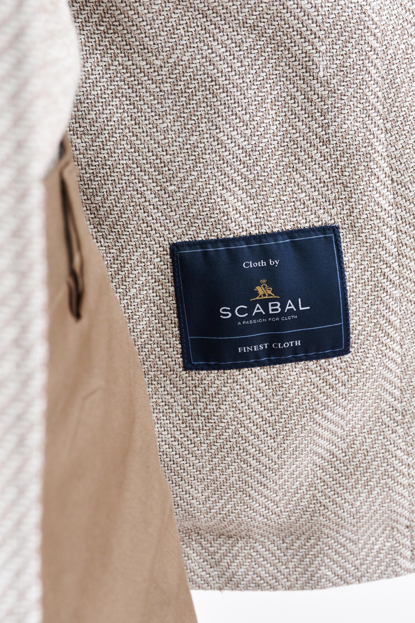 Hellbeige Kenton-Jacke aus Wolle und Leinen Jazz