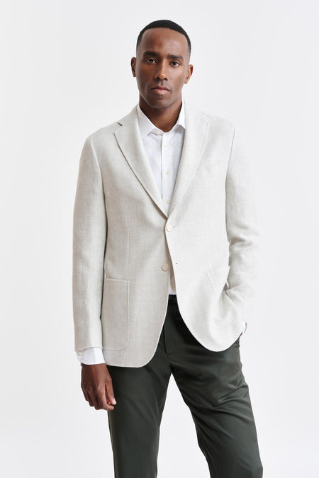 White Wool & Linen Kenton Jacket Jazz Image 1