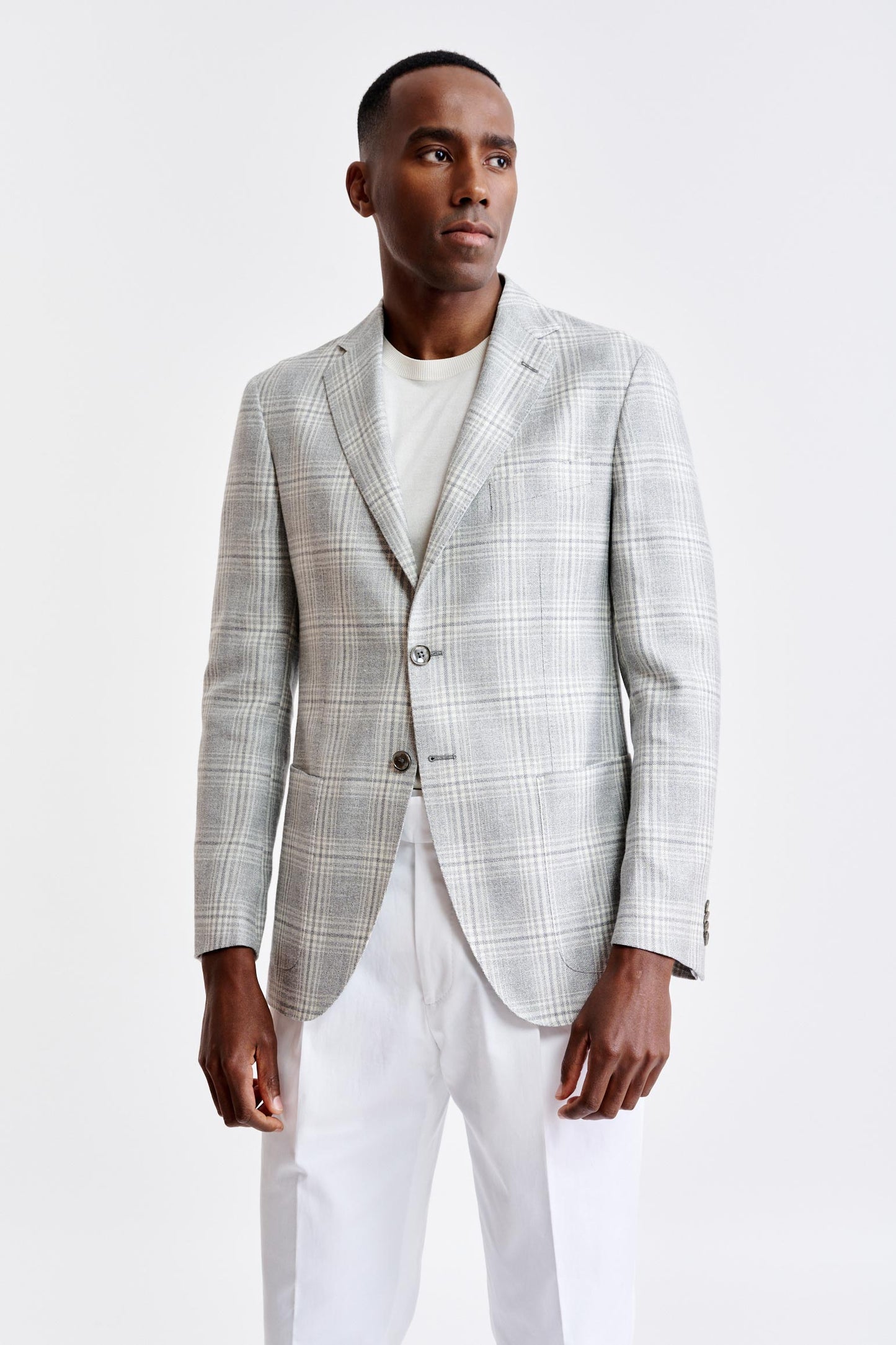 Hellgraue Kenton-Jacke aus Wolle und Seide Riviera Trend