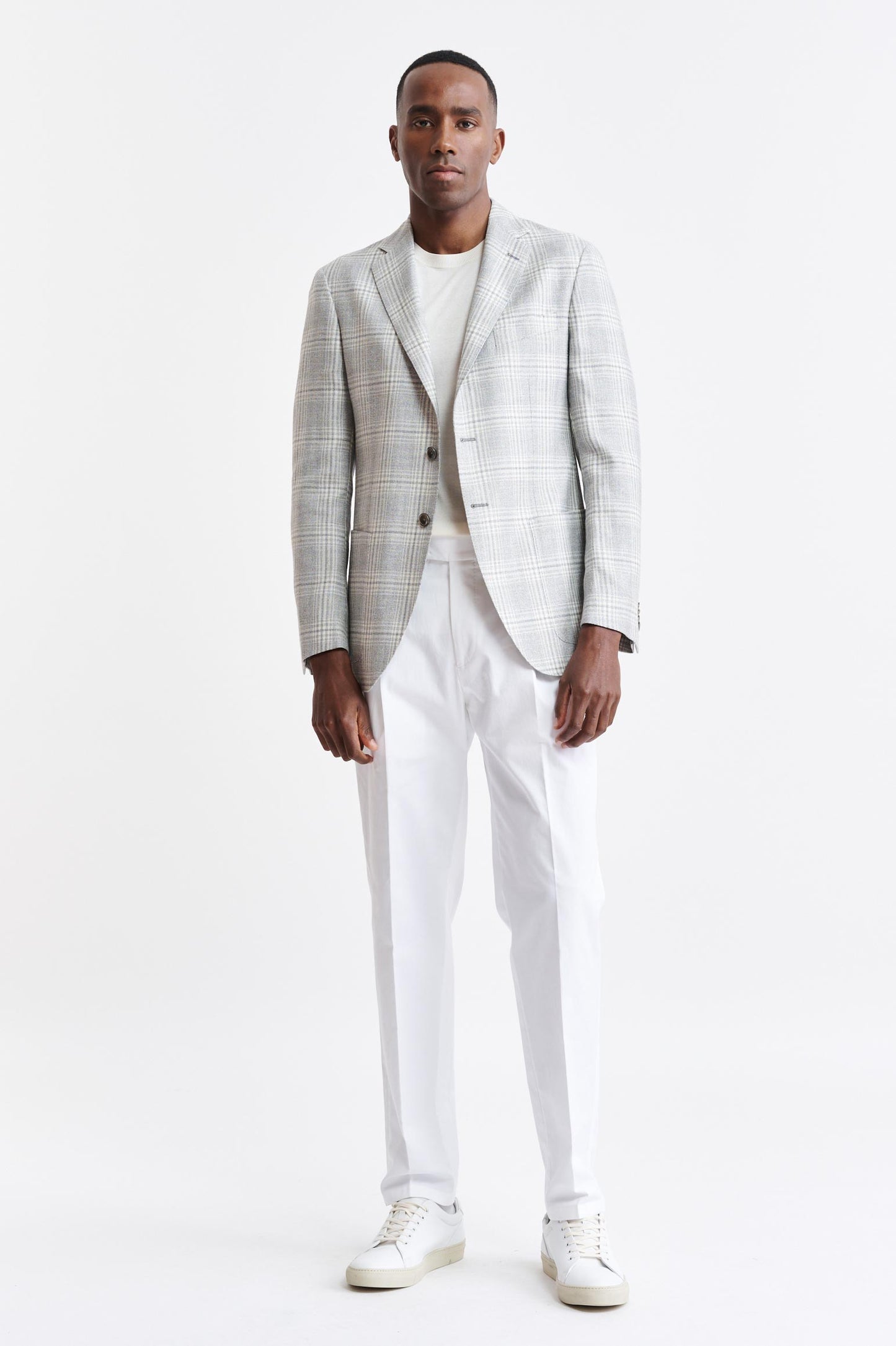 Hellgraue Kenton-Jacke aus Wolle und Seide Riviera Trend