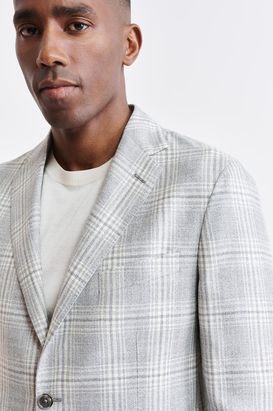 Light Grey Wool & Silk Kenton Jacket Riviera Trend Image 3