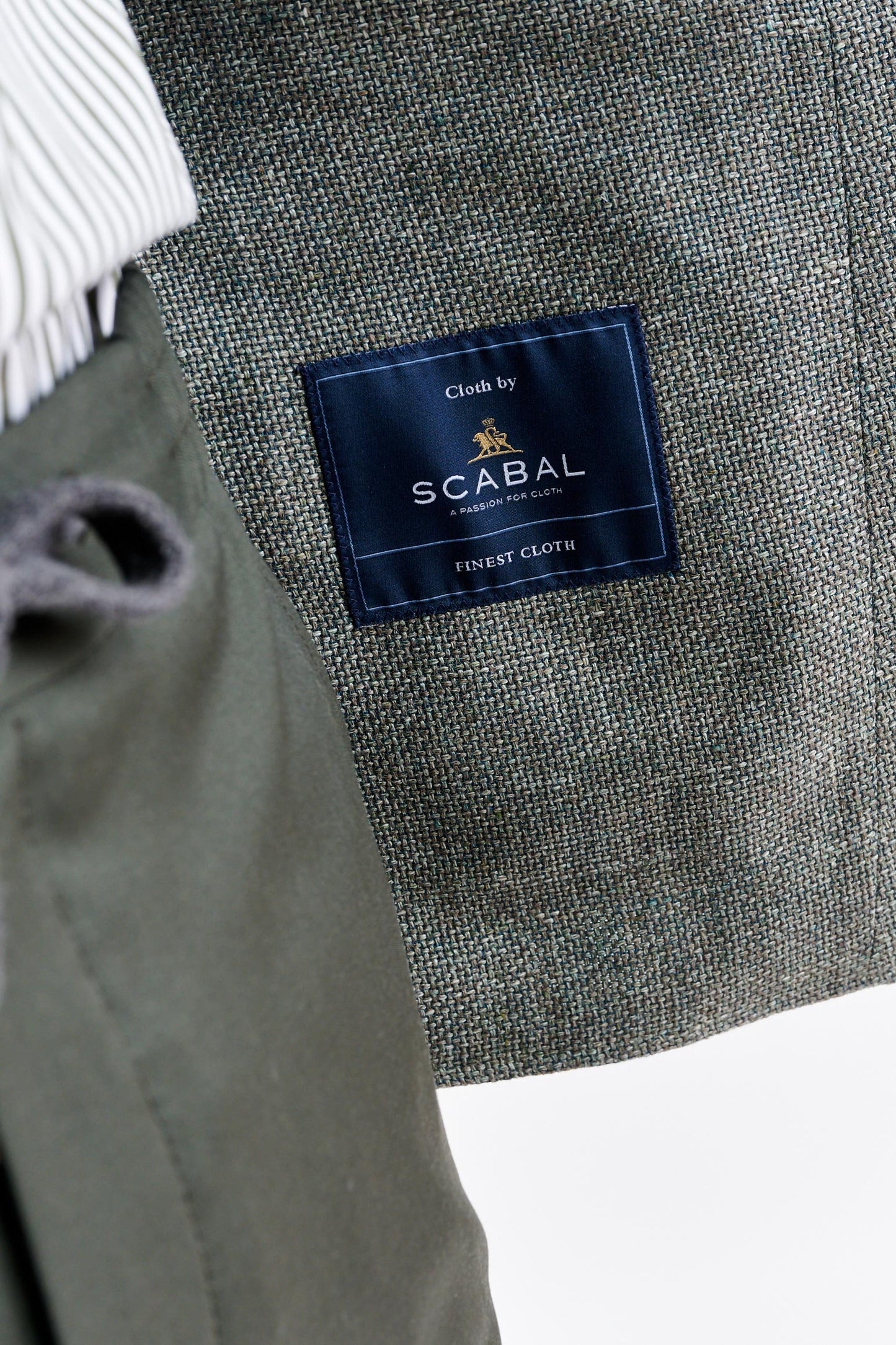 Mittelgrüne Kenton-Jacke aus Wolle und Leinen Jazz