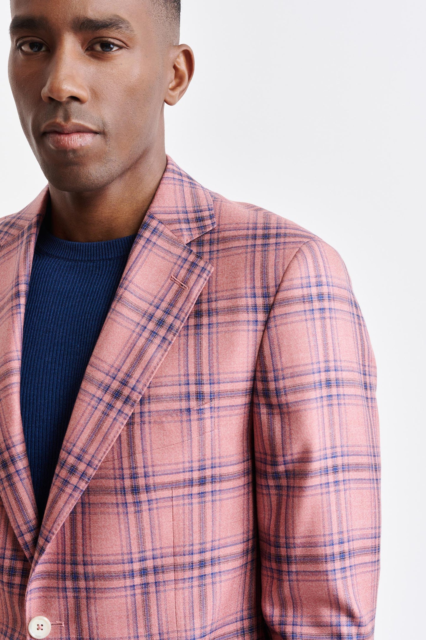 Hellrosa Soho-Jacke aus Wolle und Seide Nobility